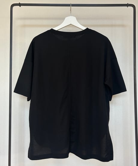 接触冷感サイドスリットゆるTシャツ(ブラック)
