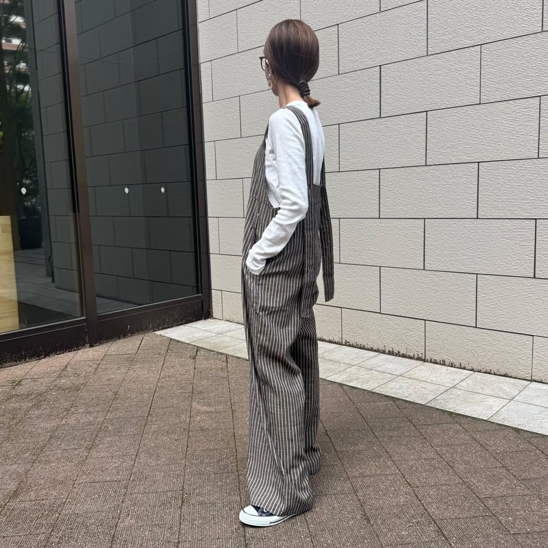 ストライプサロペット　ウエスト調整可能 ストライプサロペット ウエスト調整可能 She's Closet