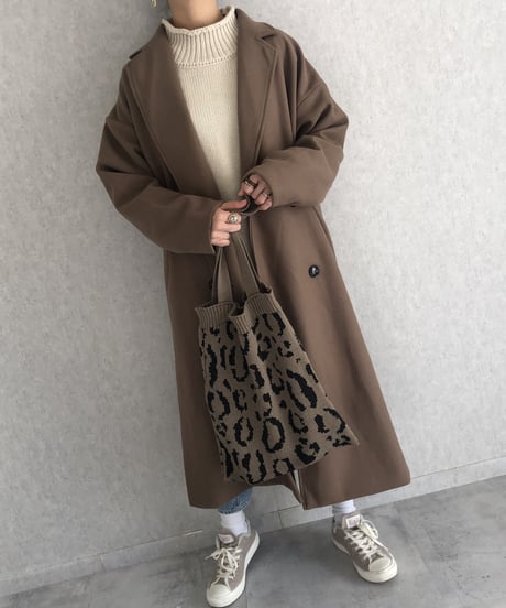 レオパード柄ニットトートバッグ(3color)