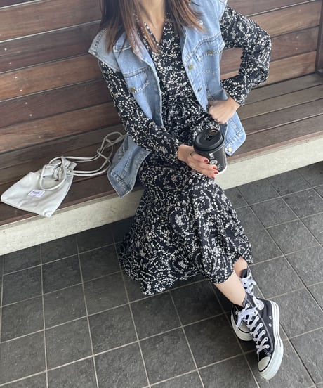 花柄ロングワンピース