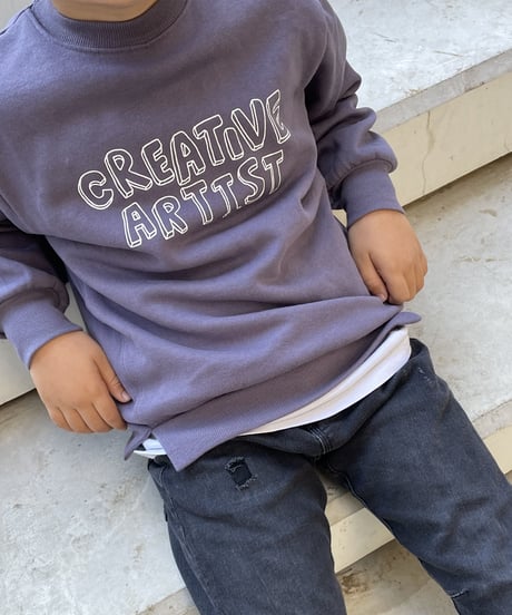 【kids】裏起毛英字デザインロゴトレーナー(110〜150 )
