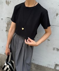 シンプルショート丈Tシャツ(ブラック)