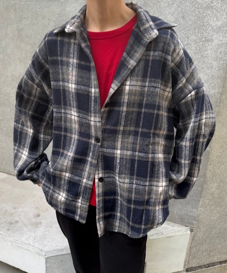 ビッグシルエットチェック柄シャツ