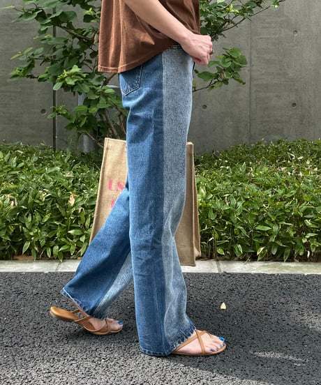 バイカラーデニムパンツ