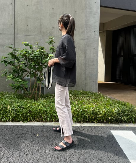 センタースリットデニムパンツ(べージュ)