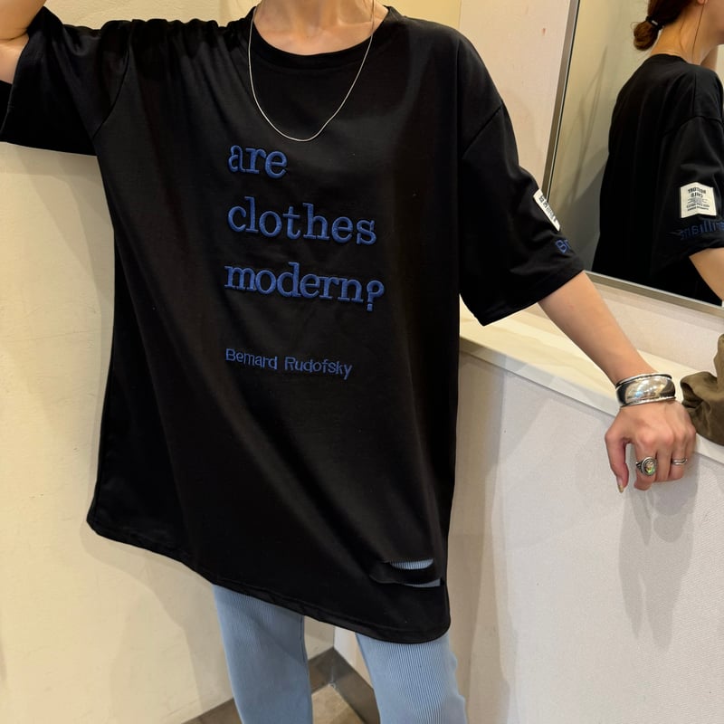 TOMFORD ファインリフロコ刺繍Tシャツ JHS006JMC048S25 LB999 刺繍ロゴダメージビッグTシャツ(ブラック) | COPINE