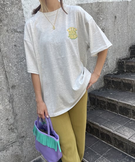 発砲プリントビッグTシャツ（オートミール）