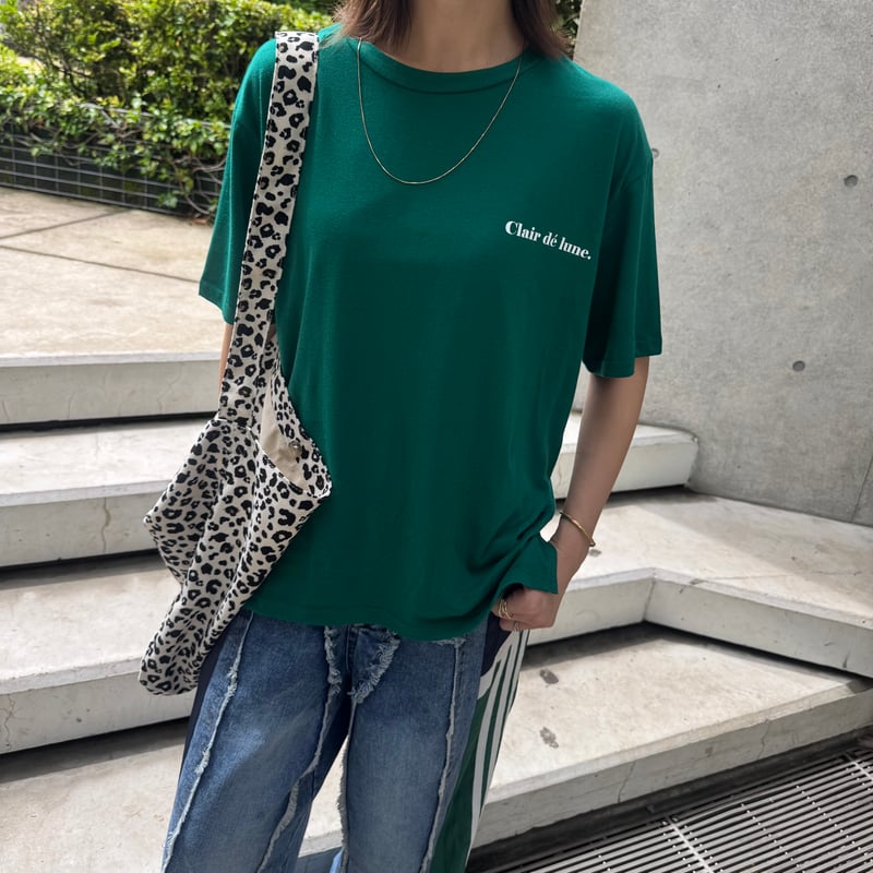 希少【新品未使用】cop.copine PARIS　コップコピーヌ　Tシャツ フレンチロゴTシャツ(グリーン） | COPINE