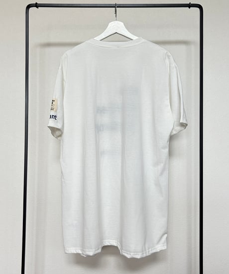 刺繍ロゴダメージビッグTシャツ(ホワイト)