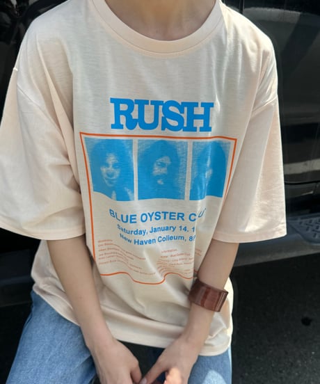 ボックスプリントTシャツ(クリーム)