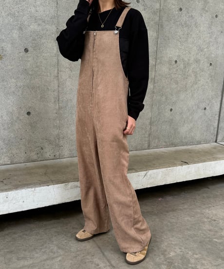 フロントジップサロペット