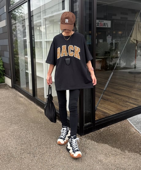 BACKコットンtシャツ(ブラック)