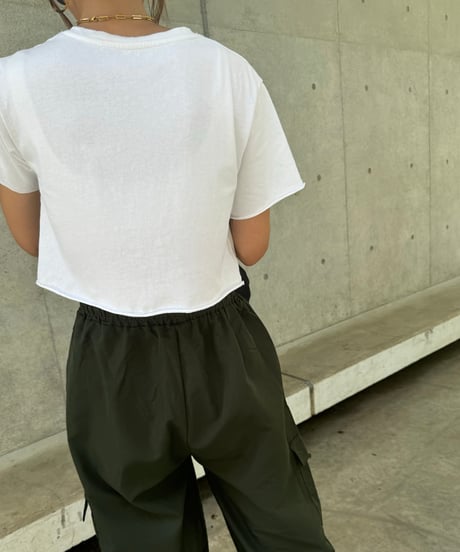 シンプルショート丈Tシャツ(ホワイト)