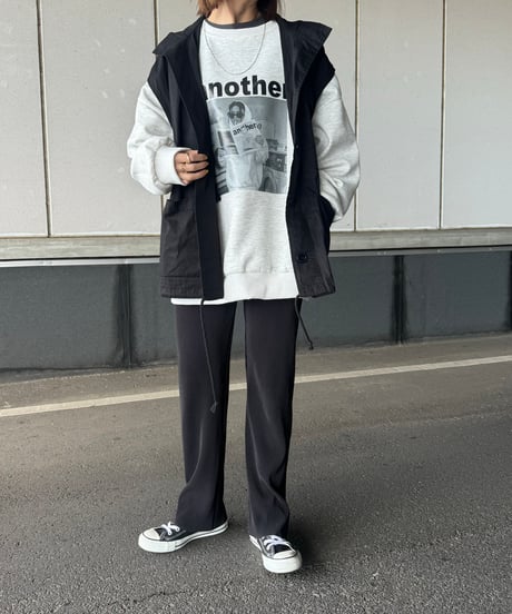 セルフカットプリーツパンツ(ブラック)