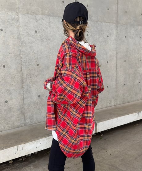 ビッグシルエットチェック柄シャツ