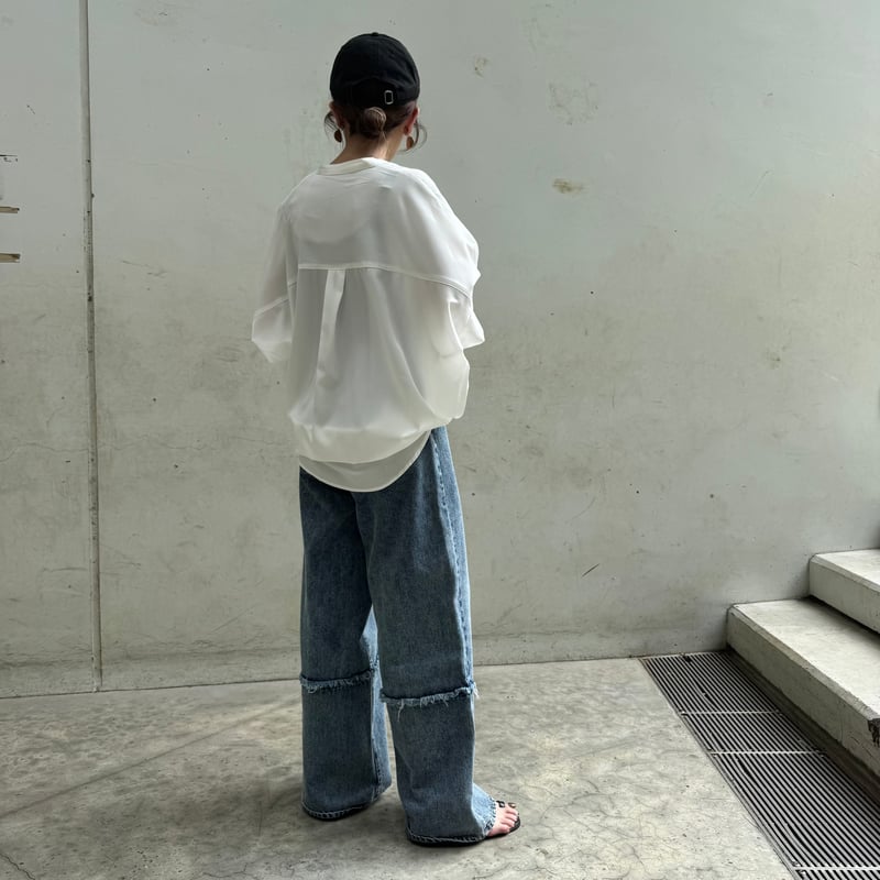 裾切替ワイドデニムパンツ(2size) | COPINE