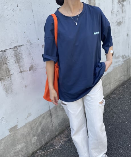 シンプルロゴビッグシルエットTシャツ(ネイビー)