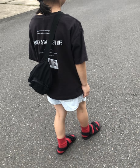 【kids】バック英字&フォトプリントtシャツ(110〜150)