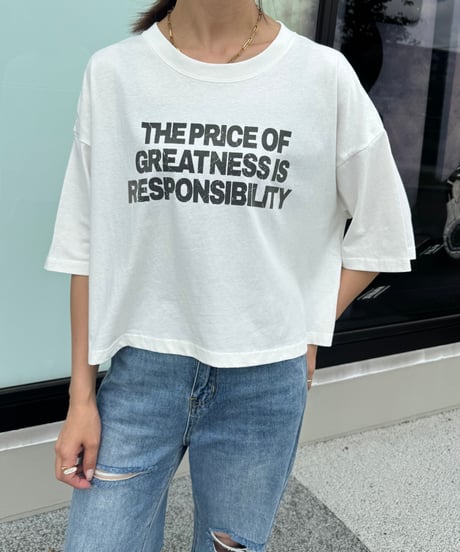 ピグメント加工ロゴプリントtシャツ (オフホワイト)