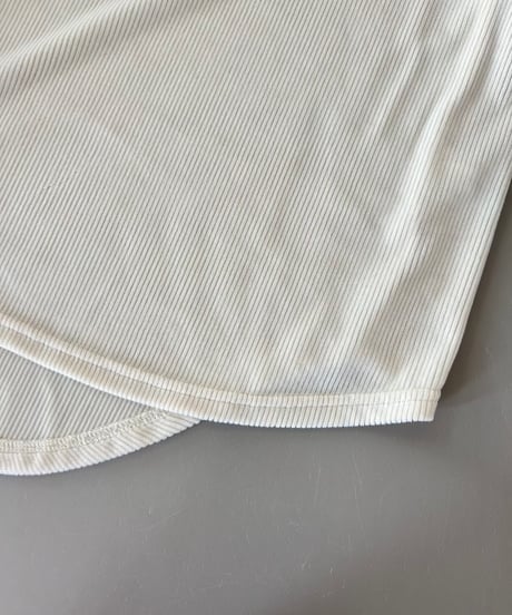 袖ワンポイント刺繍シアーベロアロンT(アイボリー)