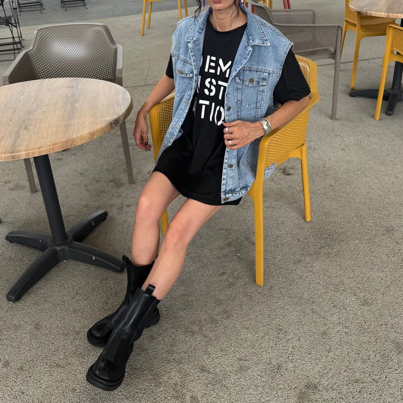 オーバーサイズデニムベスト(サックス) | COPINE