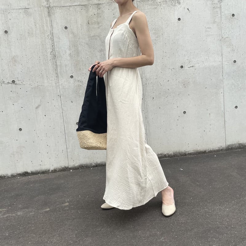 ヌキテパキャミロングワンピース ne Quittez pas ヌキテパ ワンピース COTTON LINEN FOIL