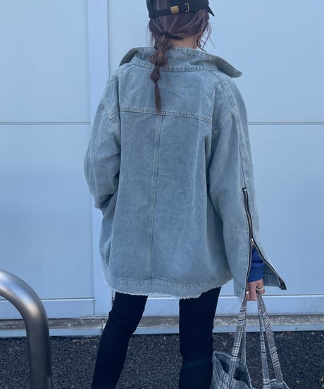 ジップデザインデニムジャケット