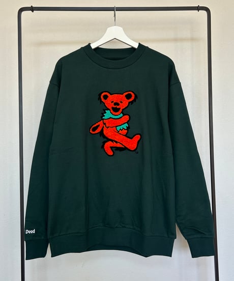 デッドベアサガラ刺繍ビッグスウェット(ダークグリーン)