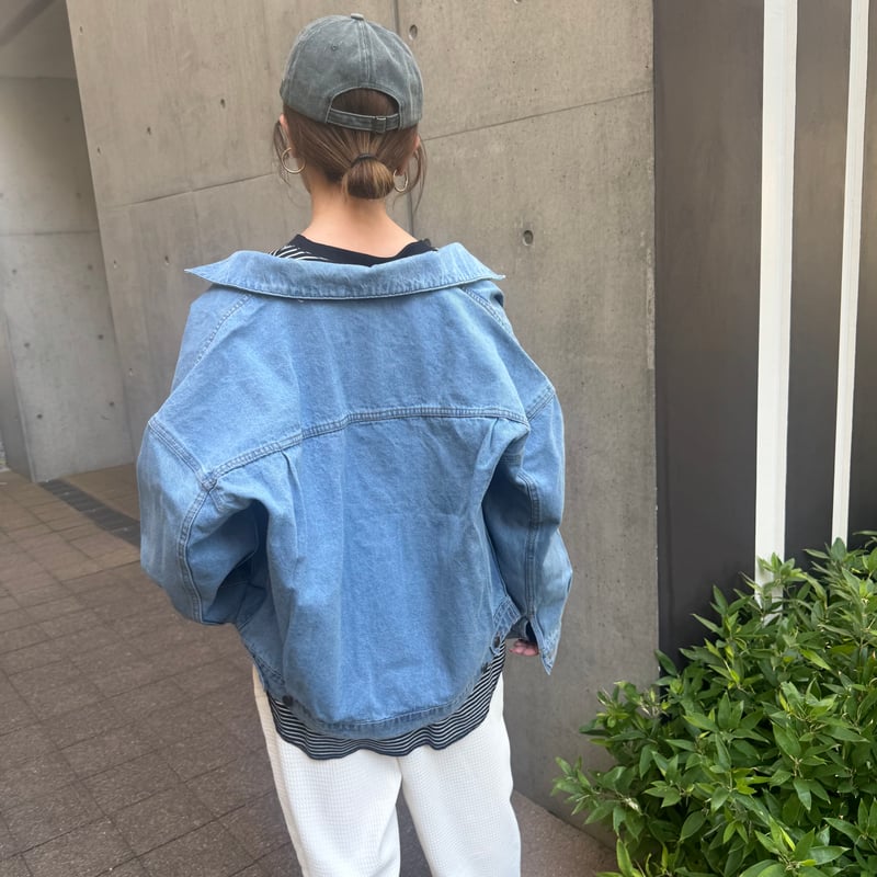 シンプルデニムジャケット (ミディアムウォッシュ/2size) | COPINE