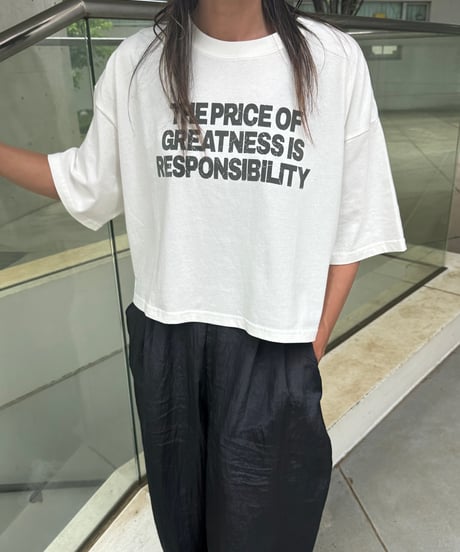 ピグメント加工ロゴプリントtシャツ (オフホワイト)