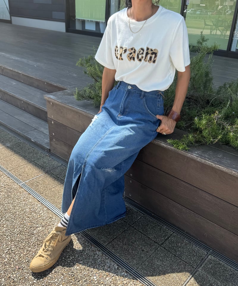 ダメージデニムロングスカート | COPINE