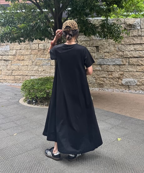 接触冷感フレアロングワンピース
