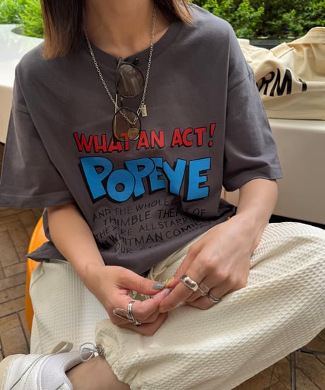 POPEYEプリントTシャツ(チャコールグレー)