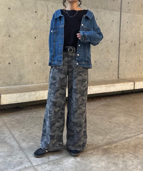 バックレースデニムジャケット