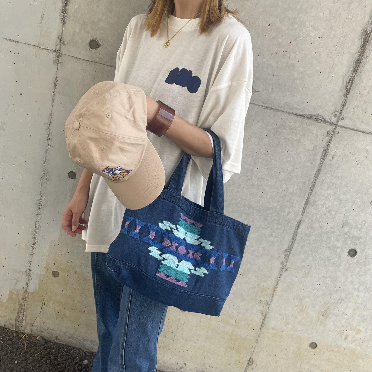 オルテガ刺繍デニムトートバッグ(2color) | COPINE オルテガ刺繍デニムトートバッグ(2color) | COPINE