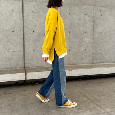 バイカラーデニムパンツ(2size)