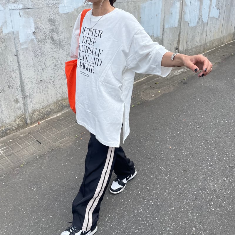 オーバーサイズロゴプリントTシャツ(ホワイト) | COPINE