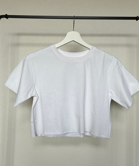 シンプルショート丈Tシャツ(ホワイト)