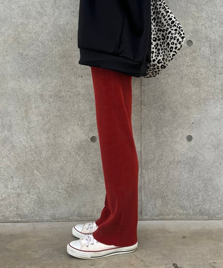 セルフカットプリーツパンツ(テラコッタ)