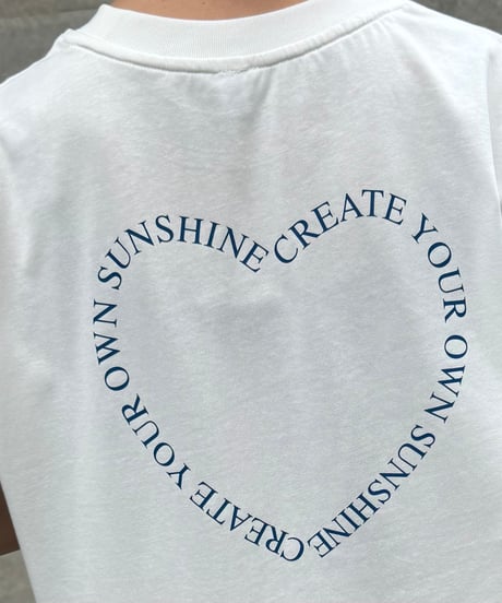 ロゴハートバックプリントTシャツ(ブルー)