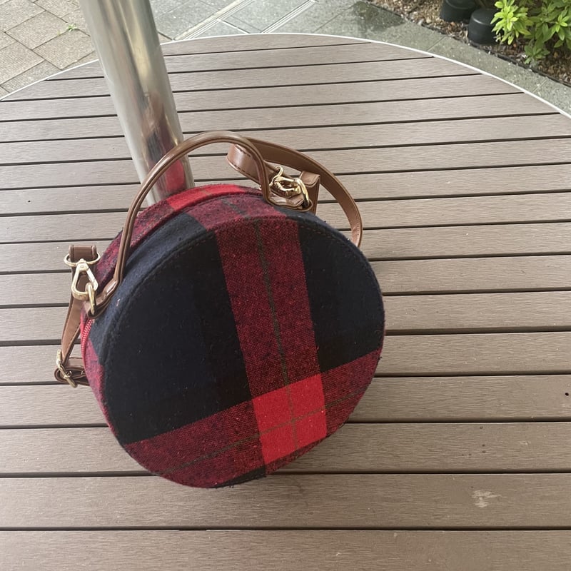 チェック丸型2WAYショルダーバッグ/サークルバッグ | COPINE
