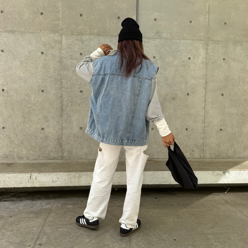 オーバーサイズデニムベスト(サックス) | COPINE