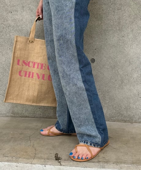 バイカラーデニムパンツ