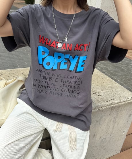POPEYEプリントTシャツ(チャコールグレー)