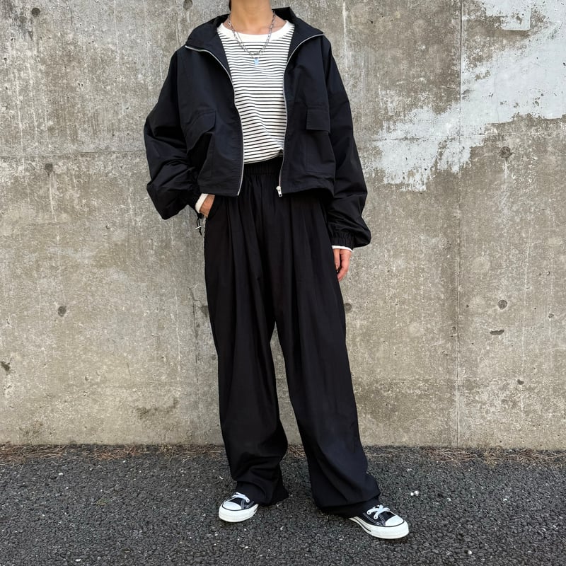 タック入りワイドシャカパン(ブラック) | COPINE タック入りワイドシャカパン(ブラック) | COPINE