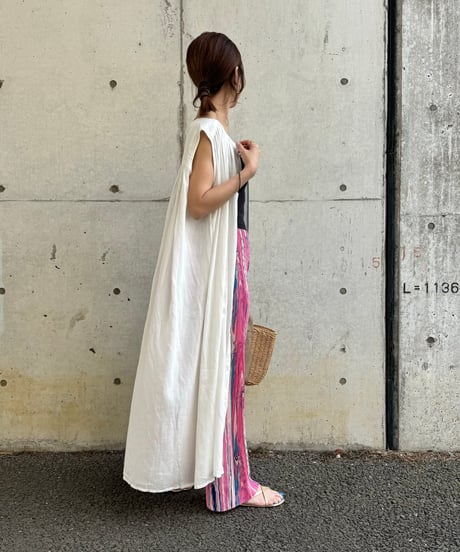 ニュアンス柄プリーツパンツ(ピンク)