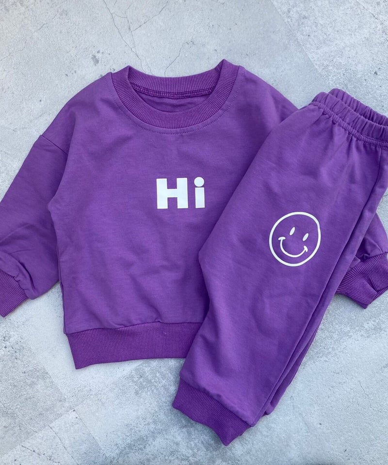 kids】ニコちゃんスウェットセットアップ(2color・2size) | COPINE