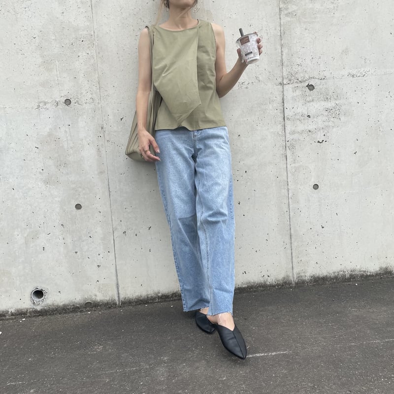 ラップデザインノースリーブ(カーキ) | COPINE