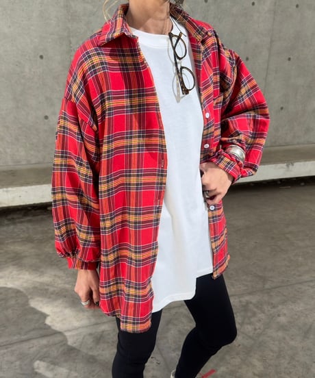 ビッグシルエットチェック柄シャツ