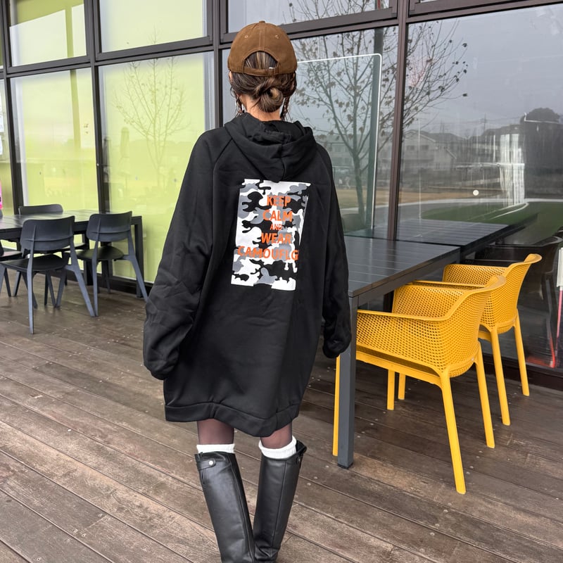 裏起毛ロゴプリントパーカーワンピース | COPINE